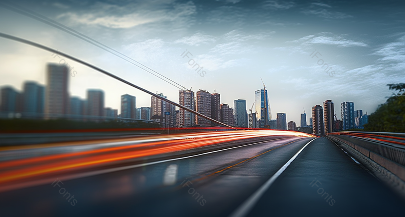 城市公路道路两侧建筑群竞速摄影,高清,摄影图,摄影图片,图片大全,摄影图免费下载